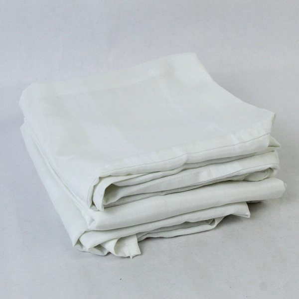 Lot of 3 Ellery Homestyles White 17" Square Tablecloths for Dining Decor