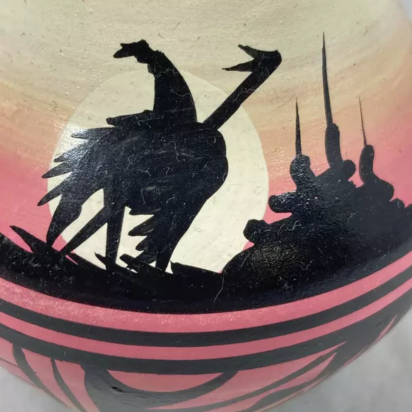 Small Hand Painted Navajo Miniature Clay Pot Signed Jaycee Native American