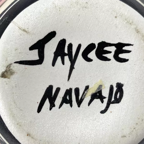 Small Hand Painted Navajo Miniature Clay Pot Signed Jaycee Native American