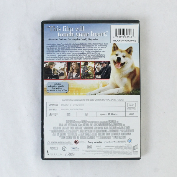 Hachi A Dog's Tale DVD 2009 - Good Pre-Owned Condition, Sony Pictures