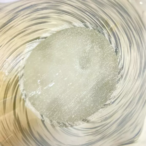 Square Hand Blown Art Glass Basket Bowl Beige Gray Swirl 6.5" Wide Decor