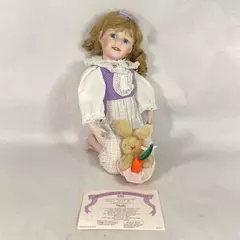 Edwin Knowles Cindy's Playhouse Pals Shelly Porcelain Doll Blonde 14" with COA