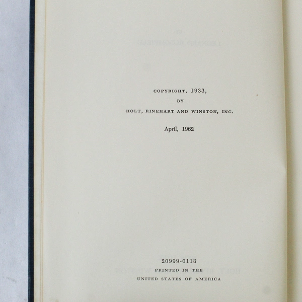 Language Leonard Bloomfield 1962 Holt Rinehart and Winston Hardcover