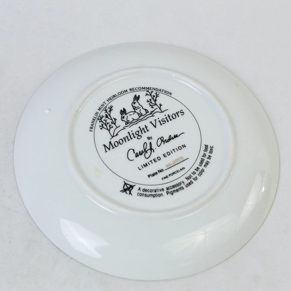 Franklin Mint Moonlight Visitors Collector Plate 8" Limited Edition Porcelain