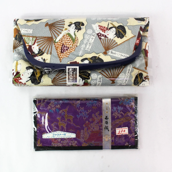 Ukiyo-e Japanese Clutch Bag Wallet Set Beautiful Woman Painting Gift Box New