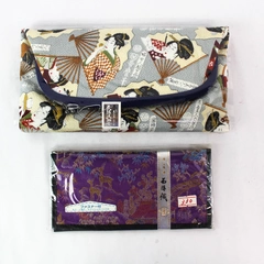 Ukiyo-e Japanese Clutch Bag Wallet Set Beautiful Woman Painting Gift Box New