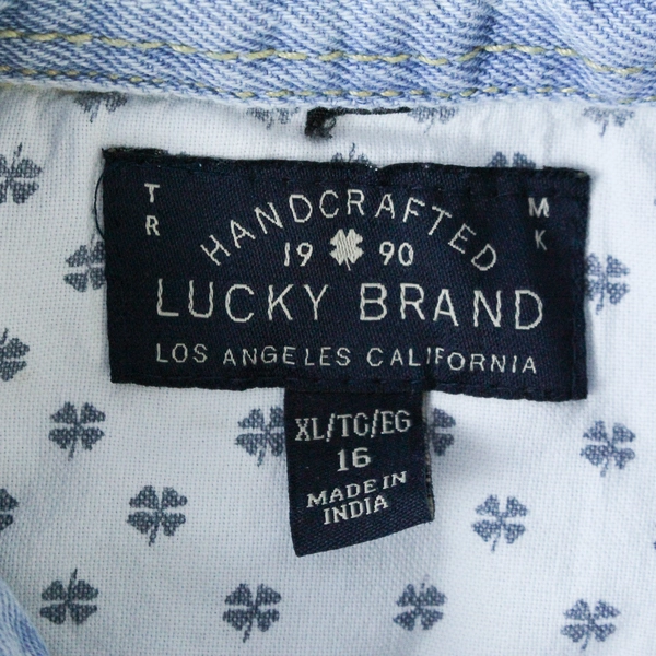 Lucky Brand Girls' Light Wash Denim Jacket Size XL 100% Cotton Pre-Owned