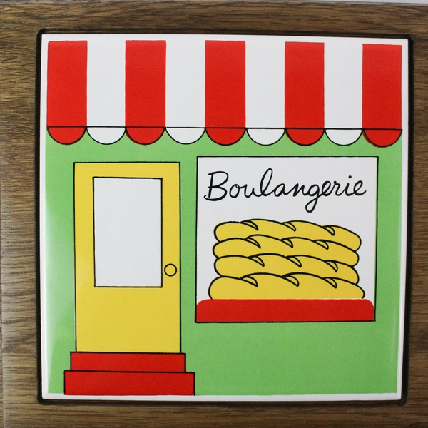 Rare Boulangerie French Baked Goods Serving Board with Cheese Knife 14.5"