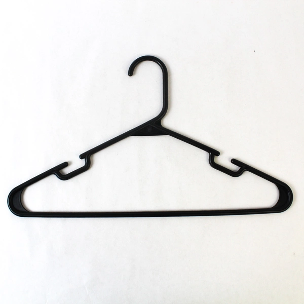 Lot of 10 Black Plastic Clothes Hangers Tubular Closet Organizers 16.25"