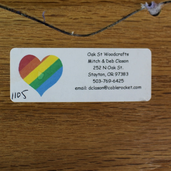 Oak Street Woodcrafts Blue Floral Picnic Basket with Hinged Oak Lid 14"