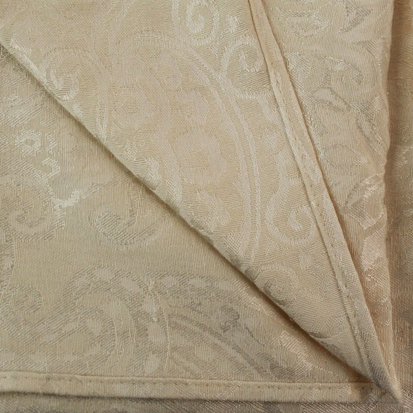 Poly Damask Jacquard Tablecloth Shiny Taupe 66.5"x82" Elegant Dining Linen