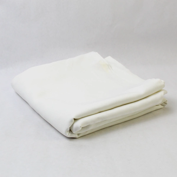 Visa White Polyester Blend Tablecloth 87x87 Square Finished Hem Pre-Owned