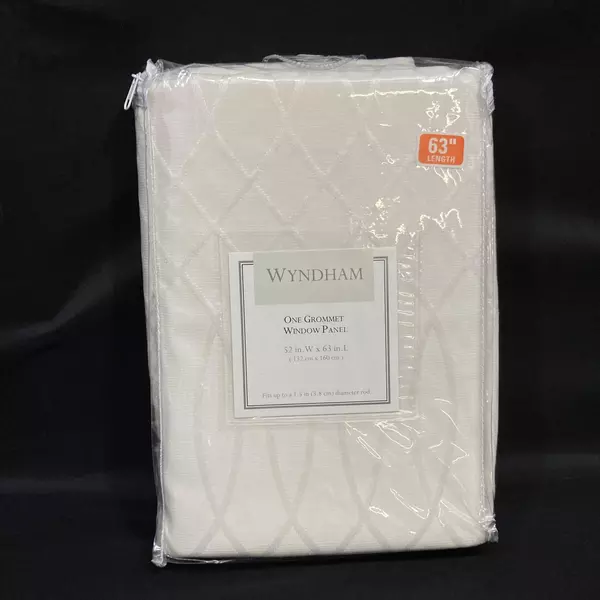Wyndham Ivory One Grommet Window Panel 52"x63" 100% Polyester Rod Fit 1.5"