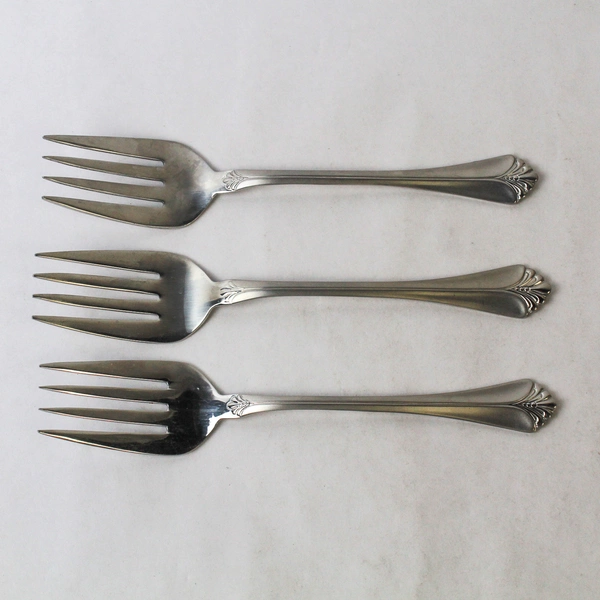 Lot of 3 Towle 18/10 Santa Barbara Frosted Serving Forks 8.5" Pre-Owned