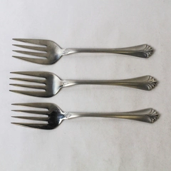 Lot of 3 Towle 18/10 Santa Barbara Frosted Serving Forks 8.5" Pre-Owned