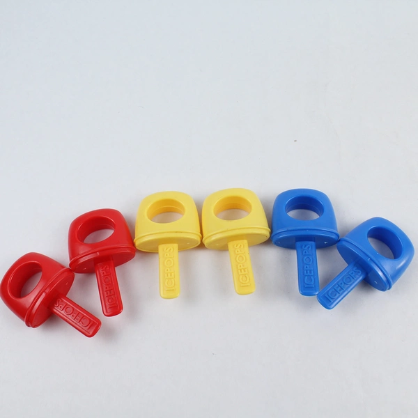 Vintage 6 Cell Ice Popsicle Tray with Colorful Red, Blue & Yellow Handles