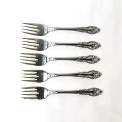 5 Pc Towle Japan Sir George Salad Fork Set Stainless Steel 18/8 Supreme Cutlery