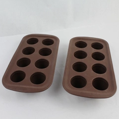 Lot of 2 Brown Silicone Molding Trays for Cake Pops - 8 Sections Each