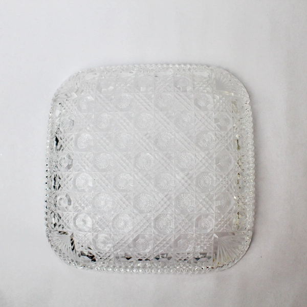 Mikasa Georgian Cut Crystal 9.5" Square Hostess Platter Hoya Japan Boxed