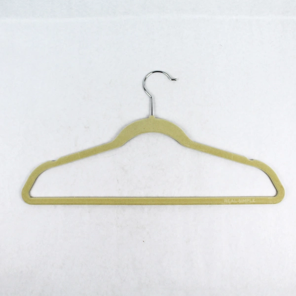 Lot of 10 Velvet Clothing Hangers – Gray & Beige, Standard Size 17.5"