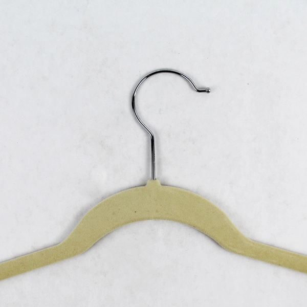 Lot of 10 Velvet Clothing Hangers – Gray & Beige, Standard Size 17.5"