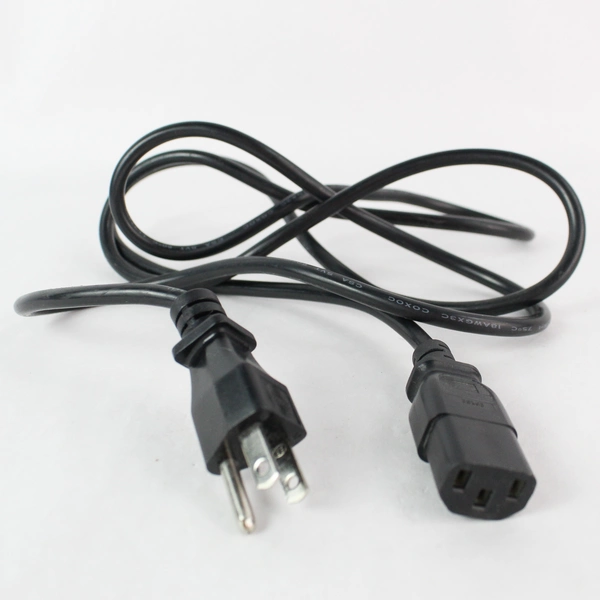 Lot of 4 Black Extension Cords - Varying Lengths & Sizes, Good Condition