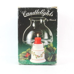 Vintage Himark Candlelights Glass Dome & Ceramic Base Christmas Decor 10" Tall