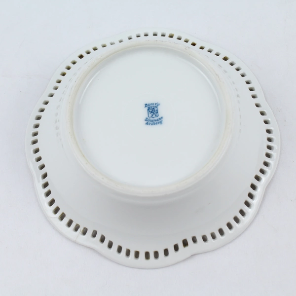 Vintage Schumann Arzberg 5" Lattice Edge Bowl Pheasant Floral Gold Trim