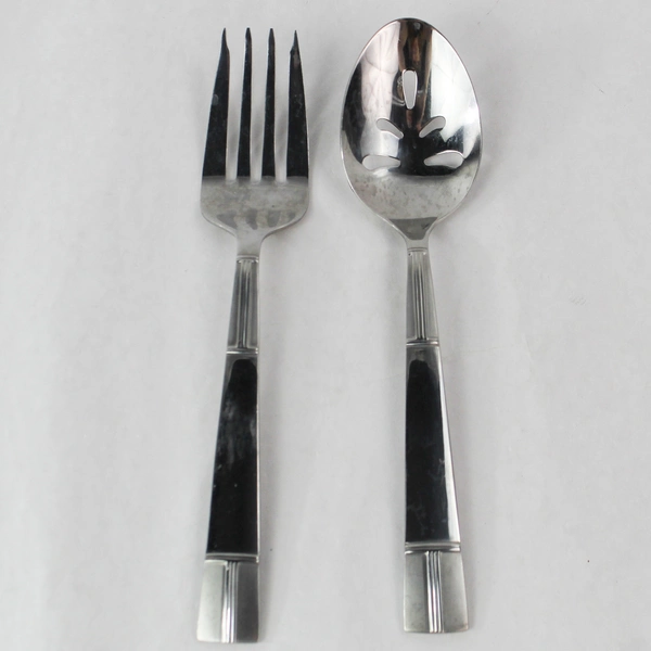 2 PC Towle Living Collection 18/0 Stainless Steel Serving Fork and Spoon Set