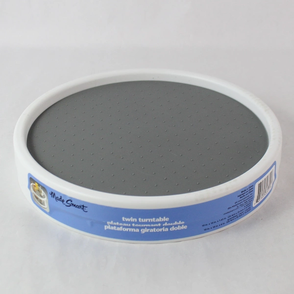 Madesmart 10" Plastic Turntable Kitchen Organizer White & Gray NWT