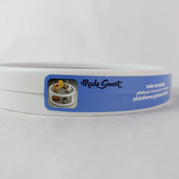 Madesmart 10" Plastic Turntable Kitchen Organizer White & Gray NWT