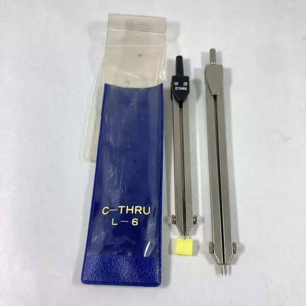 Lot of 2 Drafting Divider Compasses Lutz & C Thru Tools Engineering Drafting