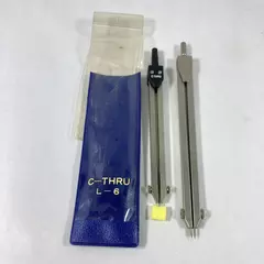 Lot of 2 Drafting Divider Compasses Lutz & C Thru Tools Engineering Drafting