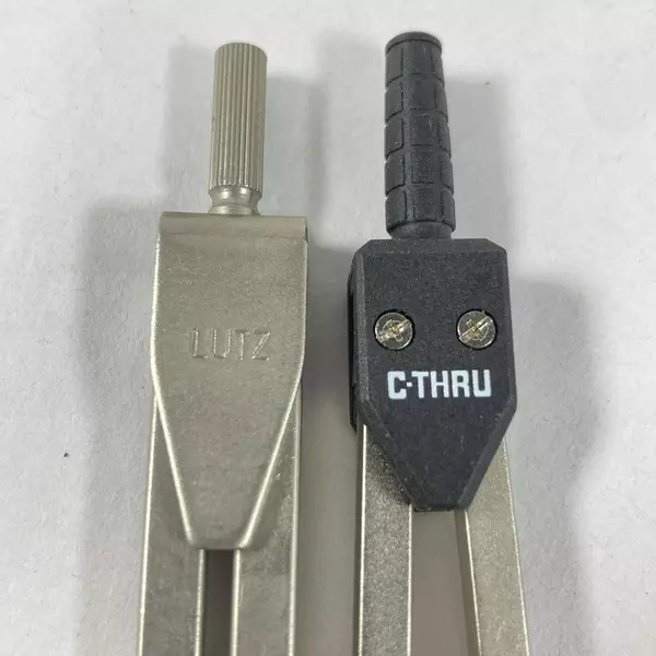 Lot of 2 Drafting Divider Compasses Lutz & C Thru Tools Engineering Drafting