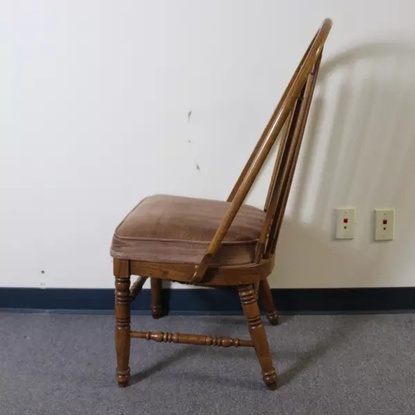 Set of 6 Vintage Richardson Brothers Country French Cattail Back Oak Side Chairs