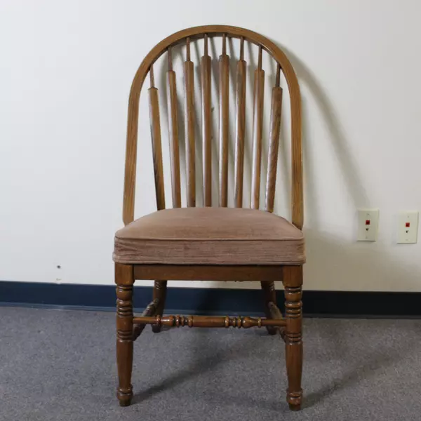 Set of 6 Vintage Richardson Brothers Country French Cattail Back Oak Side Chairs