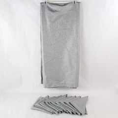 Lot of 11 Gray Pattern Polyester Napkins 12x12 & Matching 116x60 Tablecloth