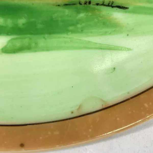 Vintage Seiji Co Japan Hand Painted Lustreware Plate Windmill 6" Gold Edge