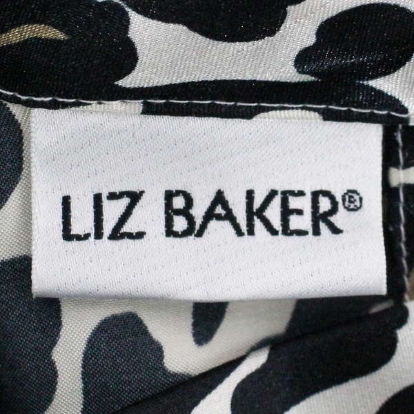 Vintage Liz Baker Size 14 Silky Cheetah Print Long Sleeve Blouse Top, Pre-owned