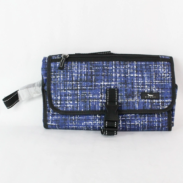 Scout Foldable Diaper Changing Pad with Storage Handle Blue Black White