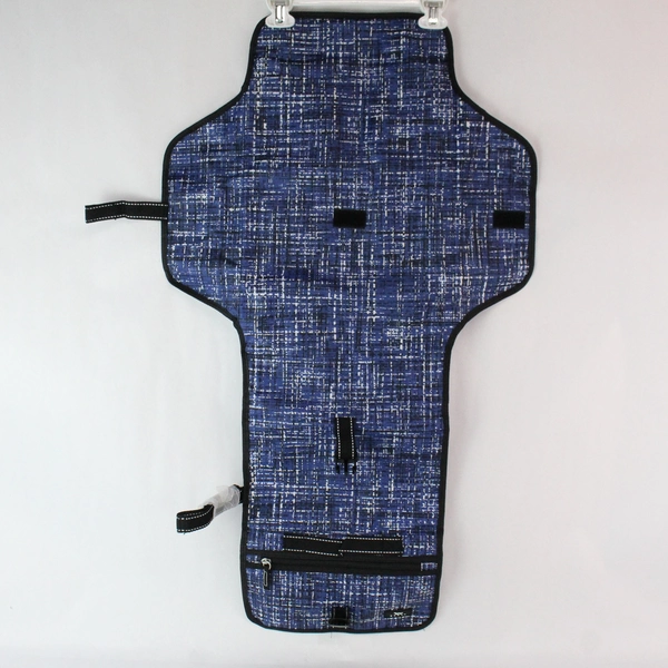 Scout Foldable Diaper Changing Pad with Storage Handle Blue Black White
