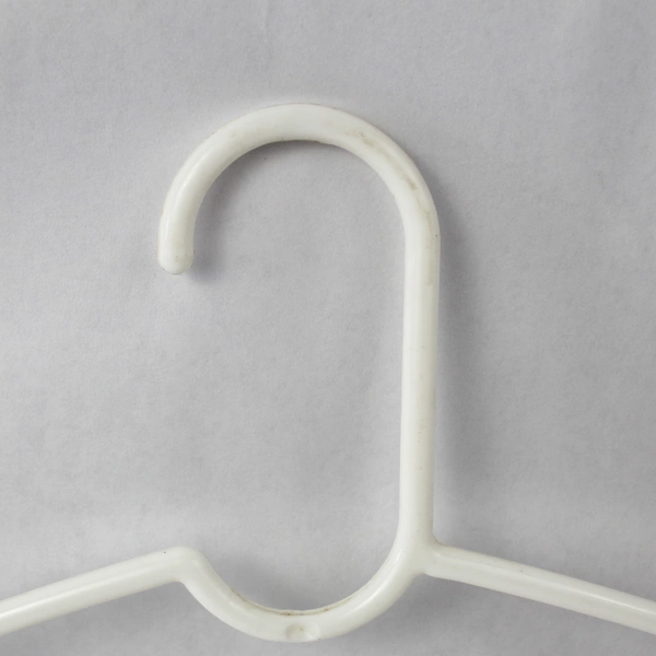 Lot of 10 White Plastic Tubular Hangers with Indents & Hooks for Bags