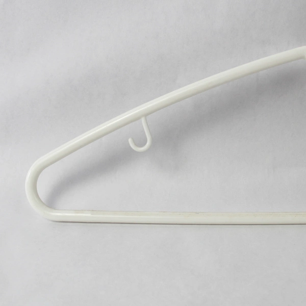 Lot of 10 White Plastic Tubular Hangers with Indents & Hooks for Bags