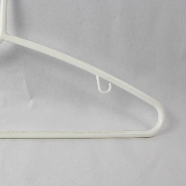 Lot of 10 White Plastic Tubular Hangers with Indents & Hooks for Bags
