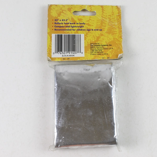 New Coleman Kids Emergency Blanket 53" x 82.5" Reflects Heat, Compact