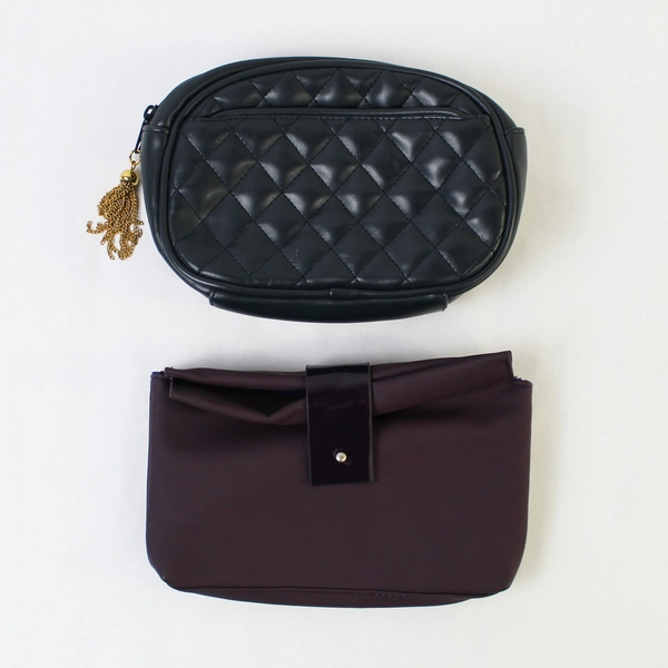 Lot of 4 Blue & Purple Makeup Pouches Pre-Owned Condition