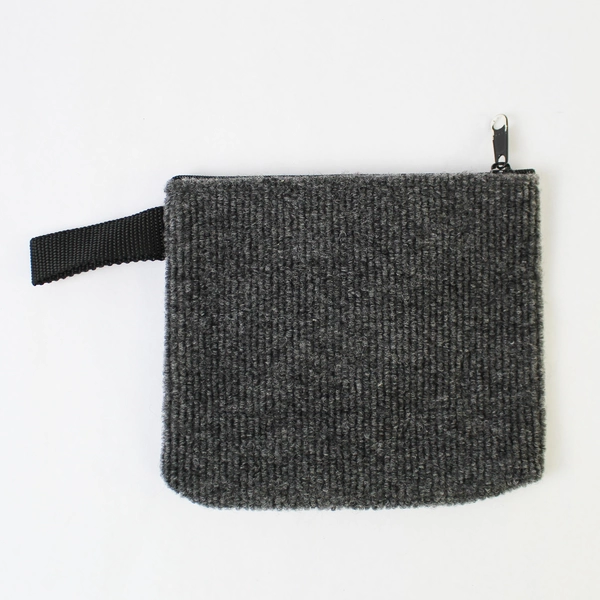 Lot of 2 Black & Gray Textured Makeup Pouches - Good Condition