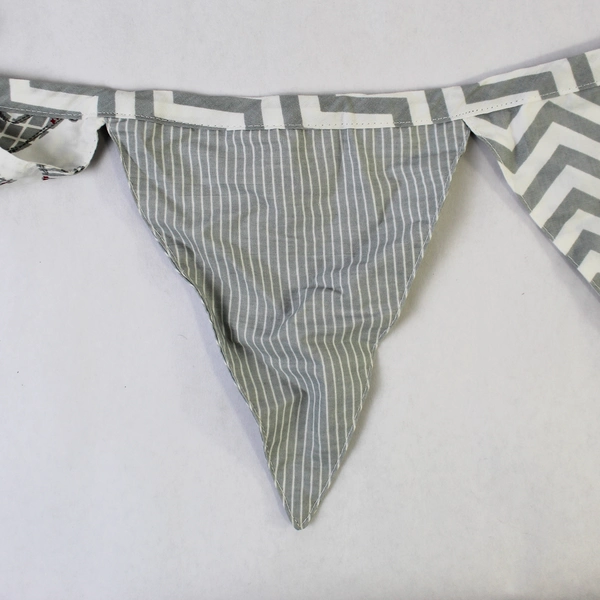 Baby Naartjie Gray Zoo Animal Bunting Nursery Decor 93" Long - Pre-Owned