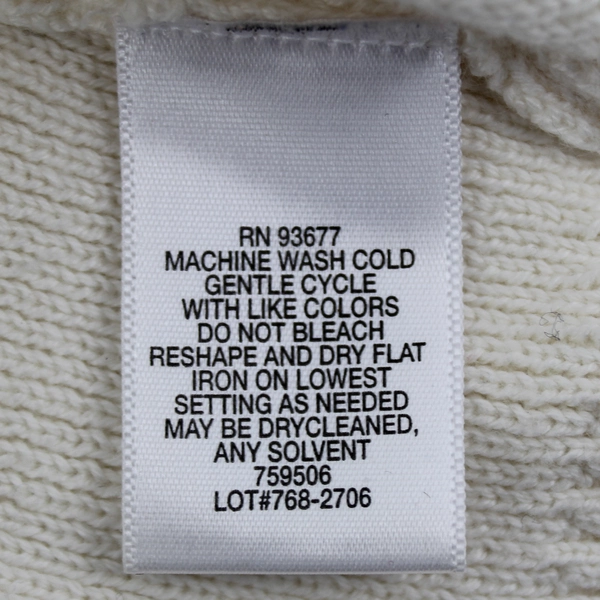 Liz Claiborne Women's Cream Knit Zip-Up Sweater Size PL - Pre-Owned