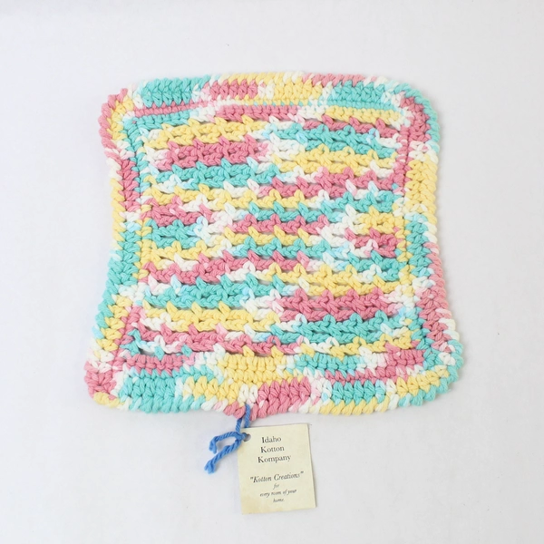 Lot of 3 Idaho Kotton Kompany Handmade Crochet Dish Cloths - Multicolor
